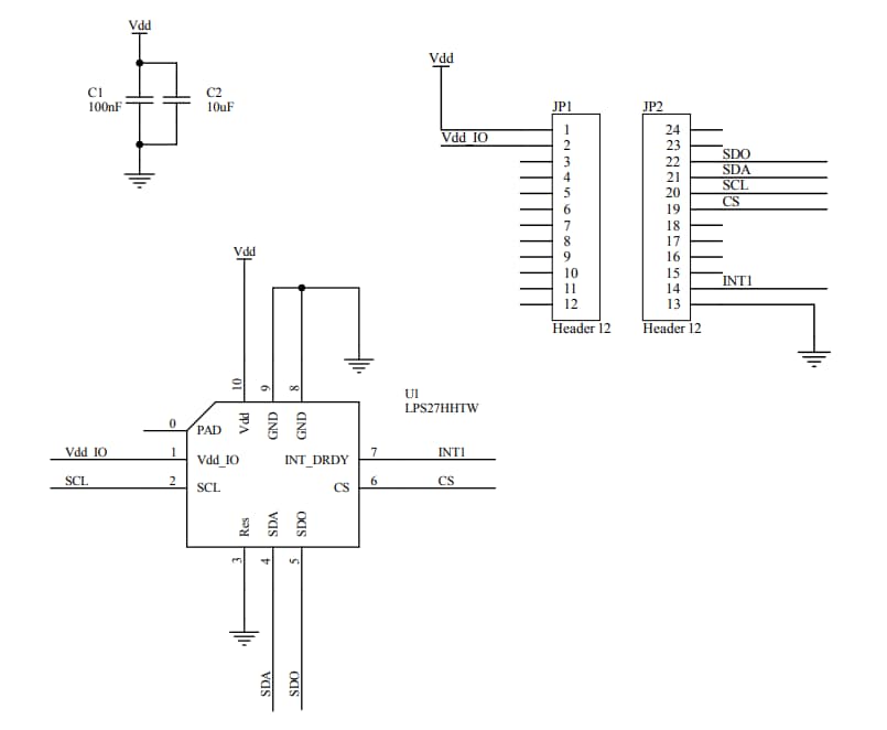 Schaltplan - STMicroelectronics STEVAL-MKI220V1 Adapterboard